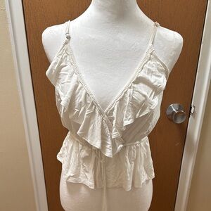 Forever 21 Cream Ruffled Camisole
